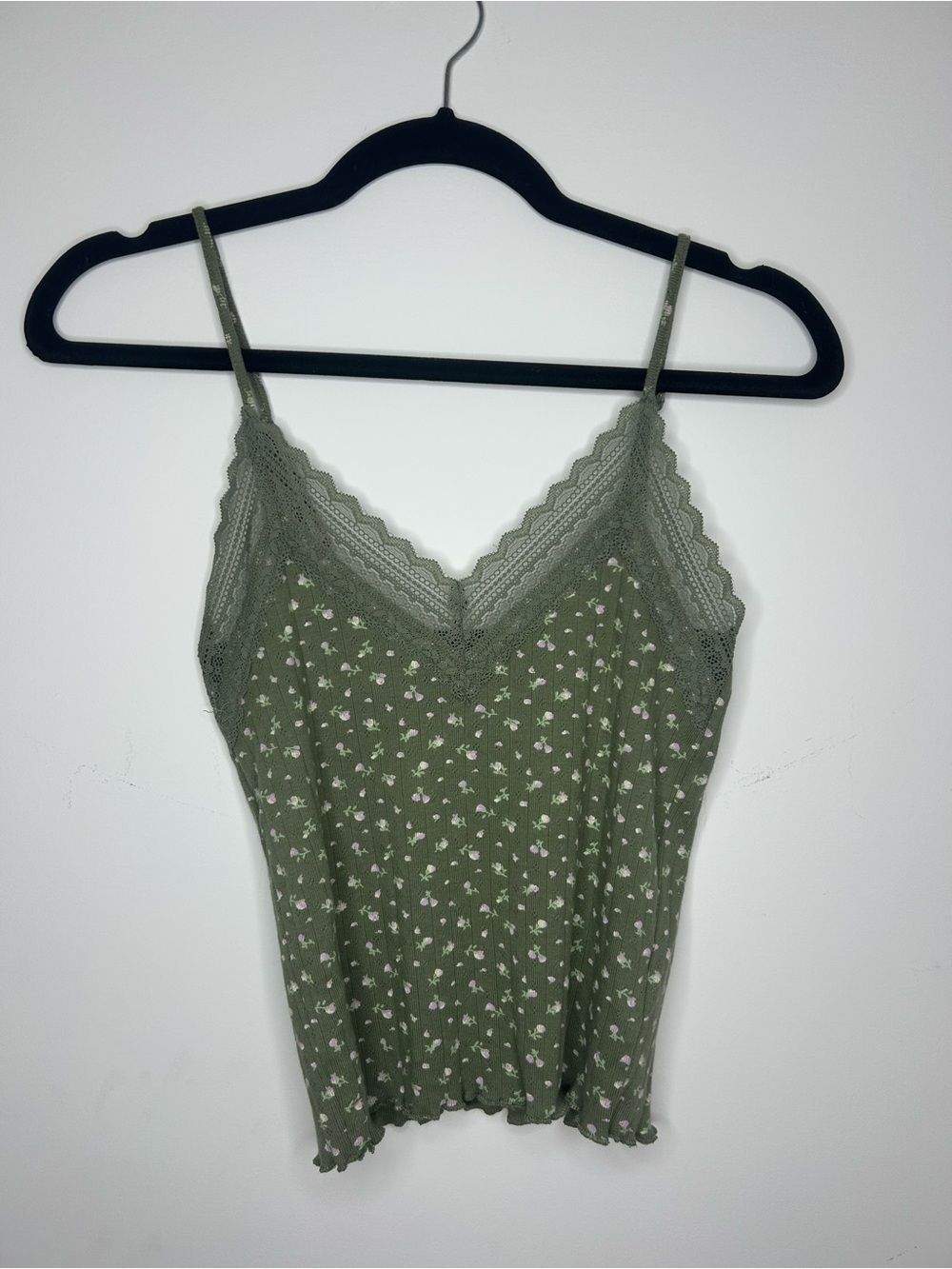 American Eagle Green Lace Camisole Size Small